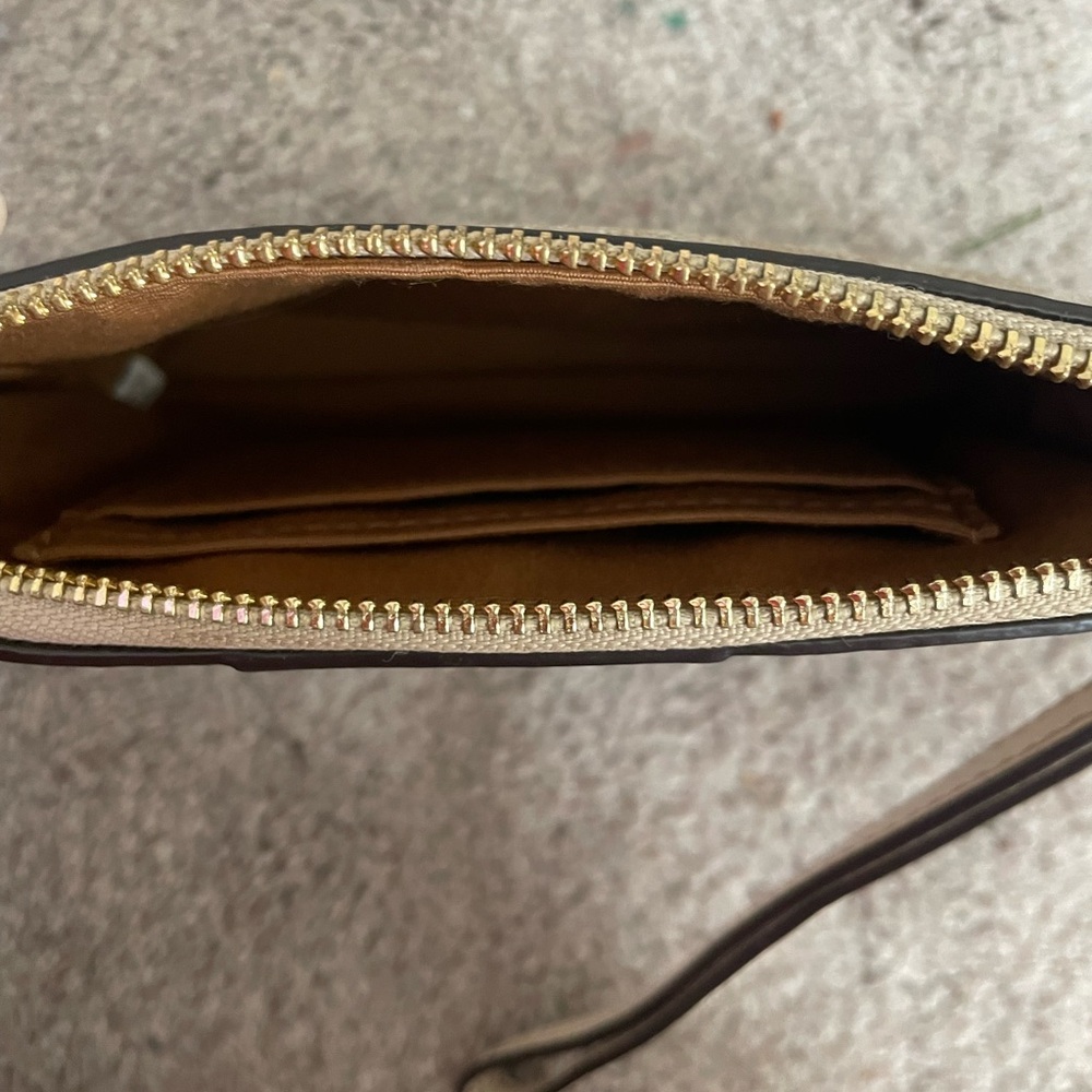 Coach Tan Crossbody Bag with Gold Accents
